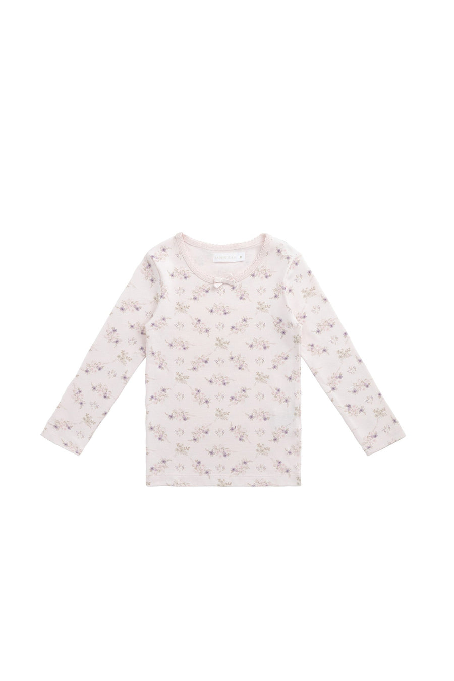 Organic Cotton Long Sleeve Top - Sweet Pea Floral Childrens Top from Jamie Kay USA