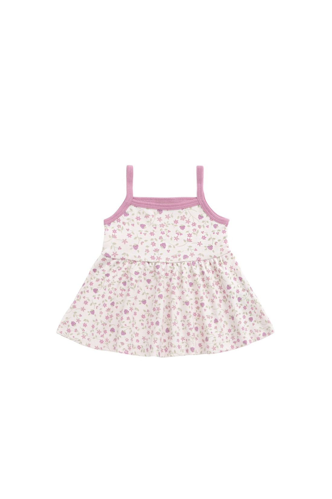 Organic Cotton Maple Singlet - Adaline Berries Ballet Pink Childrens Singlet from Jamie Kay USA