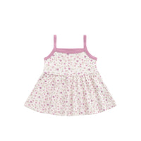 Organic Cotton Maple Singlet - Adaline Berries Ballet Pink Childrens Singlet from Jamie Kay USA