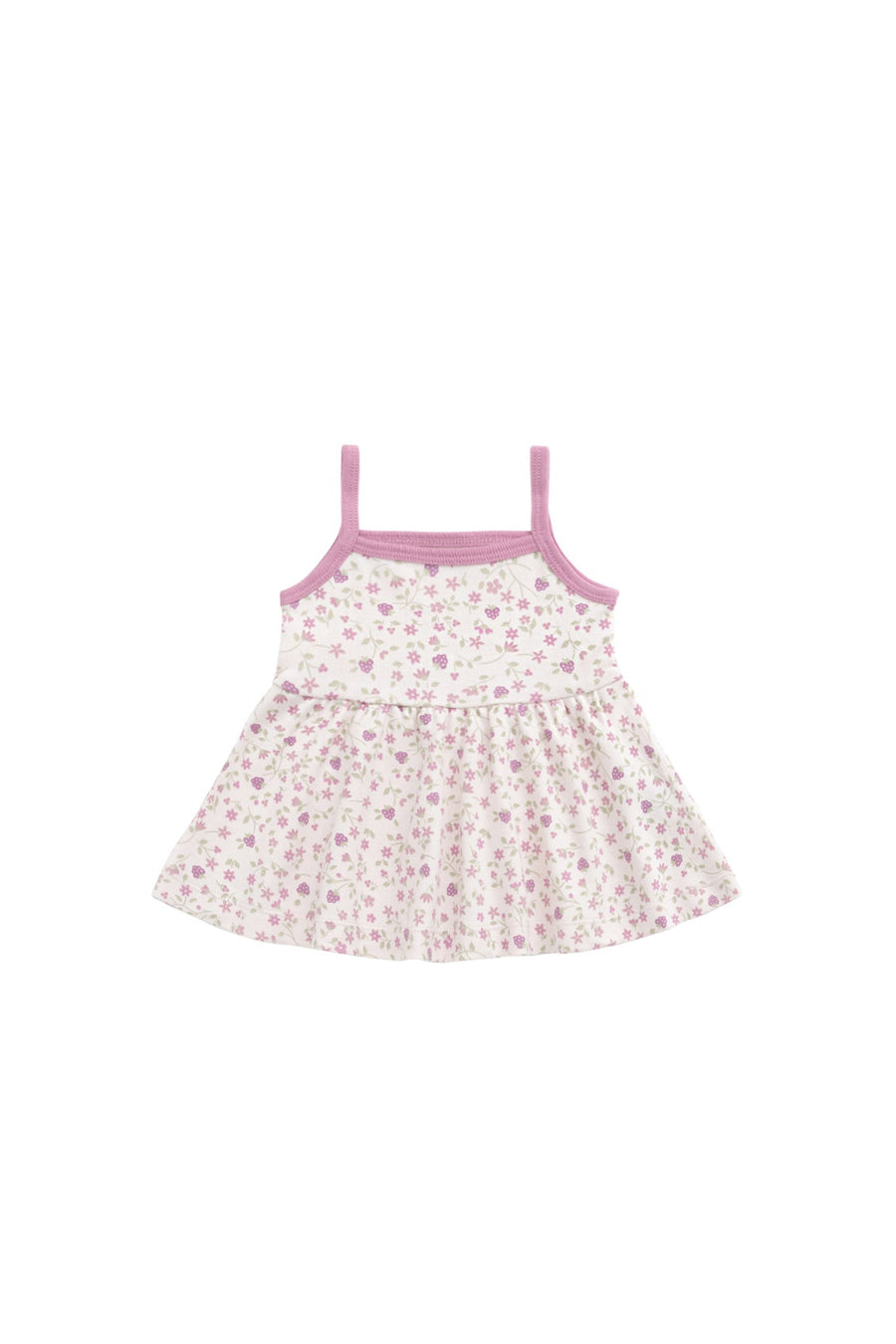 Organic Cotton Maple Singlet - Adaline Berries Ballet Pink Childrens Singlet from Jamie Kay USA