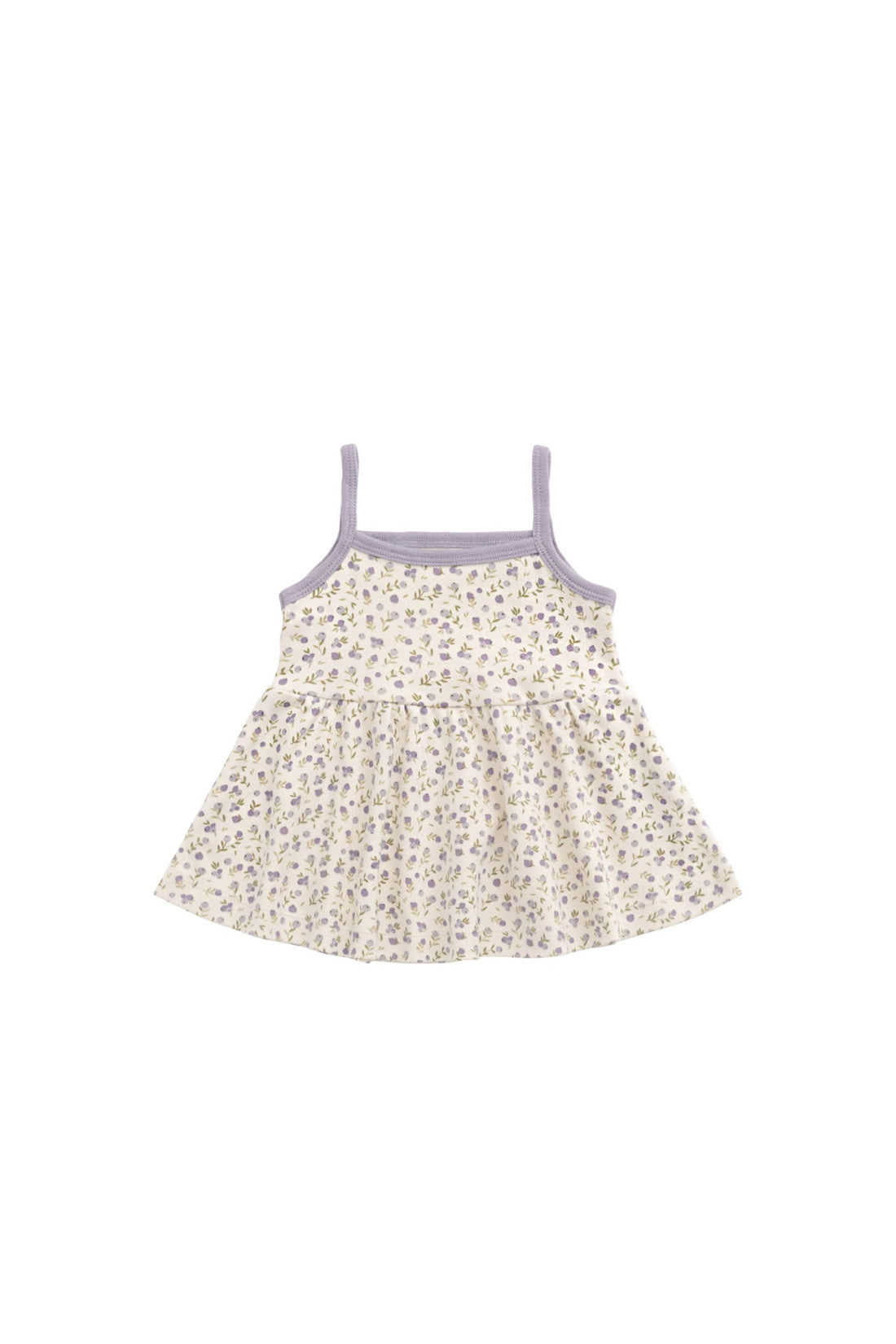 Organic Cotton Maple Singlet - Blueberry Field Raindrops Childrens Singlet from Jamie Kay USA