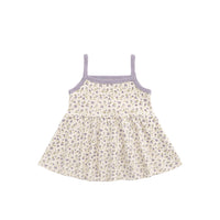 Organic Cotton Maple Singlet - Blueberry Field Raindrops Childrens Singlet from Jamie Kay USA