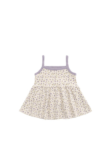 Organic Cotton Maple Singlet - Blueberry Field Raindrops Childrens Singlet from Jamie Kay USA