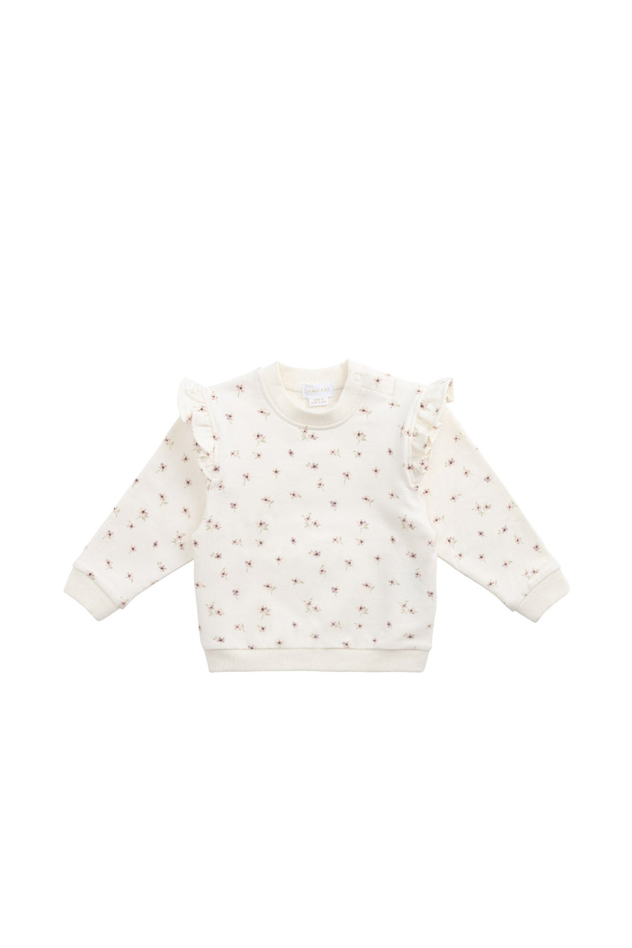 Organic Cotton Maple Sweatshirt - Simple Flowers Egret Childrens Top from Jamie Kay USA