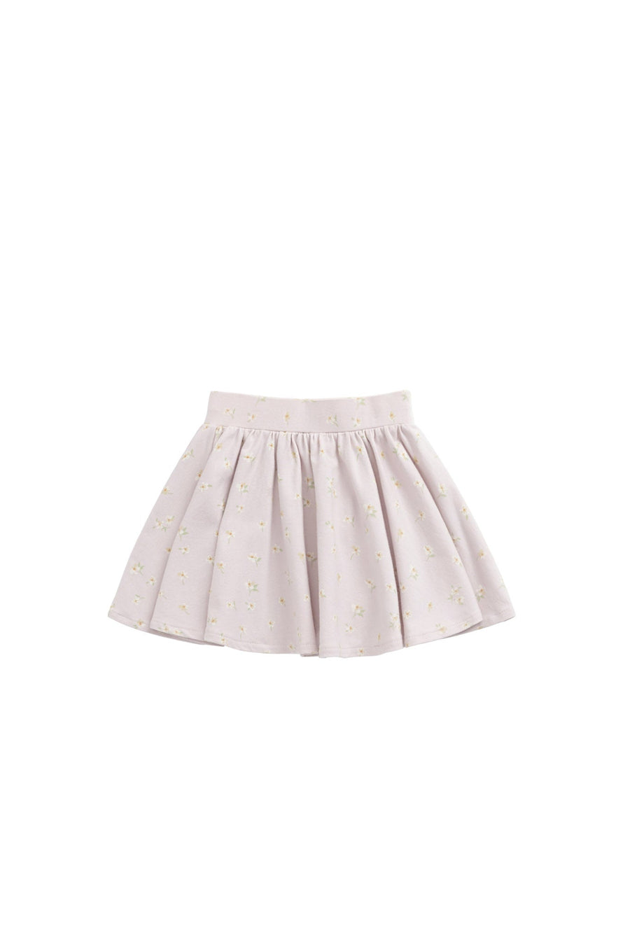 Organic Cotton Meadow Skirt - Simple Flowers Lilac Childrens Skirt from Jamie Kay USA