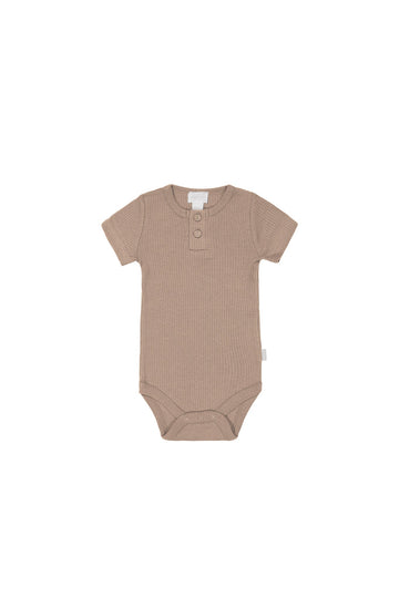 Organic Cotton Modal Darcy Rib Tee Bodysuit - Mountain Childrens Bodysuit from Jamie Kay USA