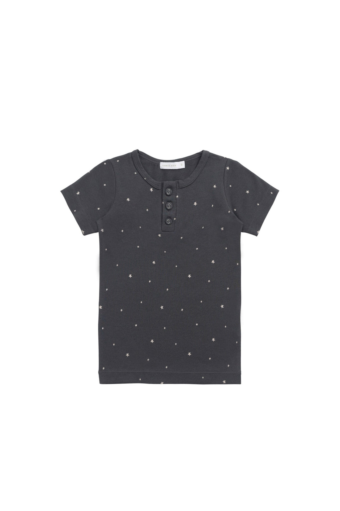 Organic Cotton Modal Henley Tee - Milky Way Icelandic Childrens Top from Jamie Kay USA