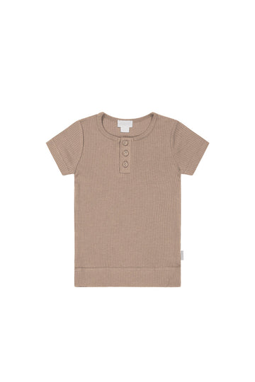 Organic Cotton Modal Henley Tee - Mountain Childrens Top from Jamie Kay USA