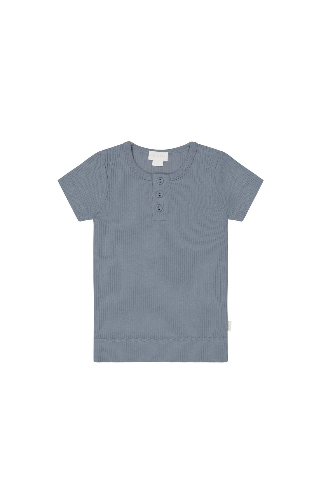 Organic Cotton Modal Henley Tee - Pebble Childrens Top from Jamie Kay USA