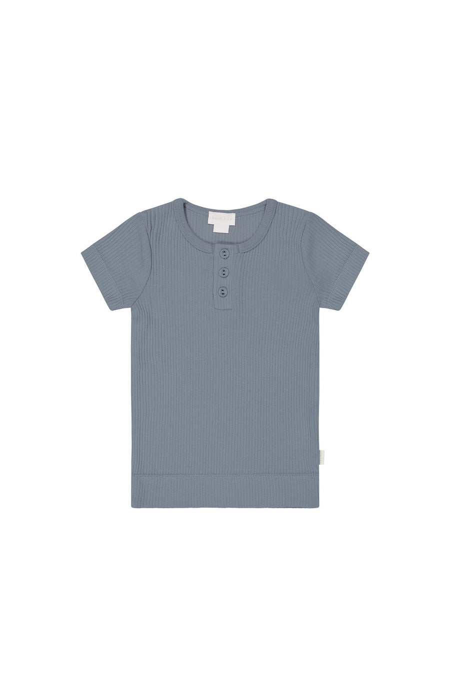 Organic Cotton Modal Henley Tee - Pebble Childrens Top from Jamie Kay USA