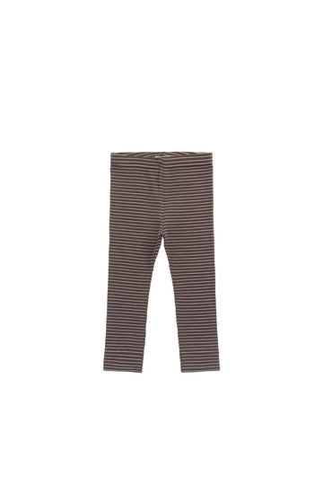 Organic Cotton Modal Legging - Little Stripe Earth/Cloud Childrens Legging from Jamie Kay USA