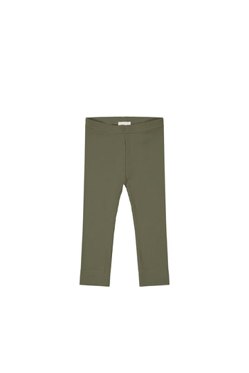 Organic Cotton Modal Legging - Sicilian Olive Childrens Legging from Jamie Kay USA