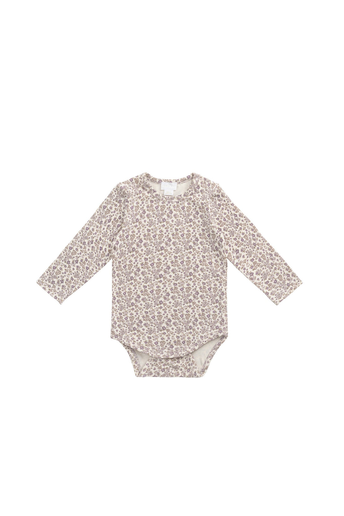 Organic Cotton Modal Long Sleeve Bodysuit - Amber Eggnog Childrens Bodysuit from Jamie Kay USA