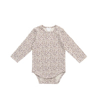 Organic Cotton Modal Long Sleeve Bodysuit - Amber Eggnog Childrens Bodysuit from Jamie Kay USA