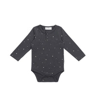 Organic Cotton Modal Long Sleeve Bodysuit - Milky Way Icelandic Childrens Bodysuit from Jamie Kay USA