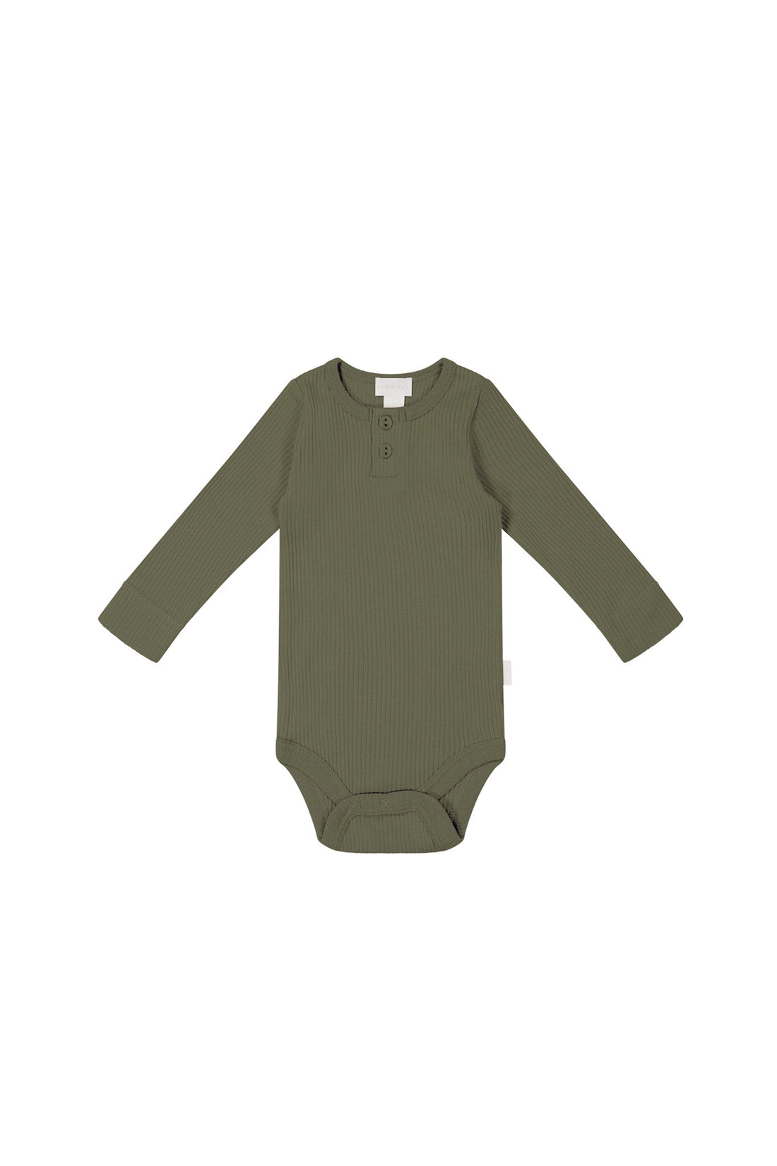 Organic Cotton Modal Long Sleeve Bodysuit - Sicilian Olive Childrens Bodysuit from Jamie Kay USA