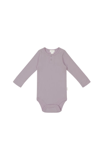 Organic Cotton Modal Long Sleeve Bodysuit - Vintage Berry Childrens Bodysuit from Jamie Kay USA