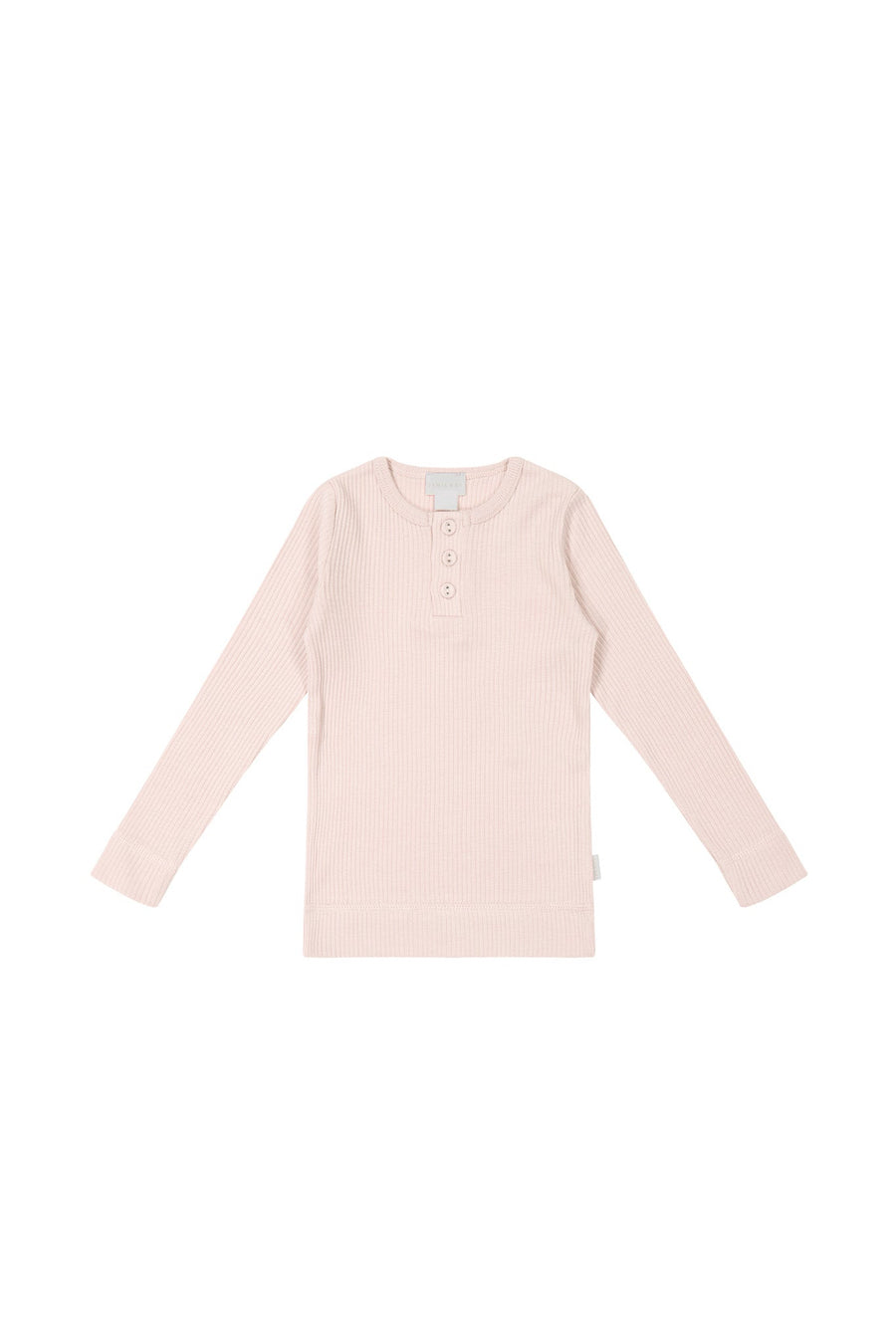 Organic Cotton Modal Long Sleeve Henley - Morgan Pink Childrens Top from Jamie Kay USA