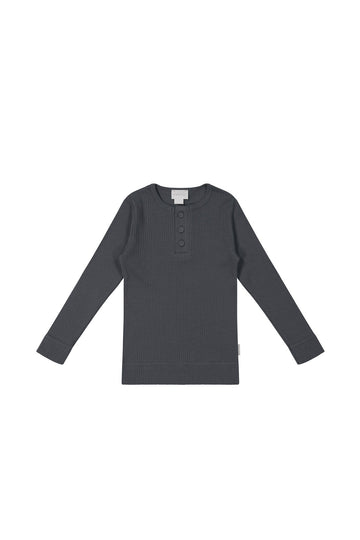 Organic Cotton Modal Long Sleeve Top - Icelandic Marle Childrens Top from Jamie Kay USA