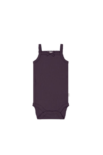 Organic Cotton Modal Singlet Bodysuit - Blackberry Childrens Bodysuit from Jamie Kay USA