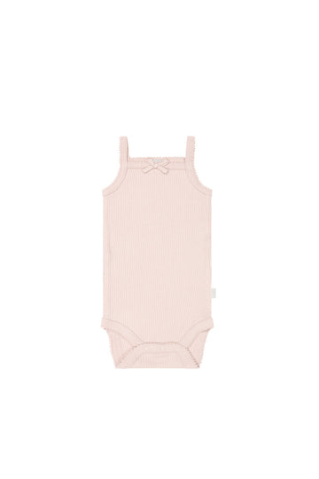 Organic Cotton Modal Singlet Bodysuit - Morgan Pink Childrens Bodysuit from Jamie Kay USA