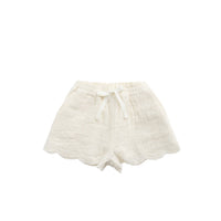 Organic Cotton Muslin Anja Short - Parchment Childrens Short from Jamie Kay USA