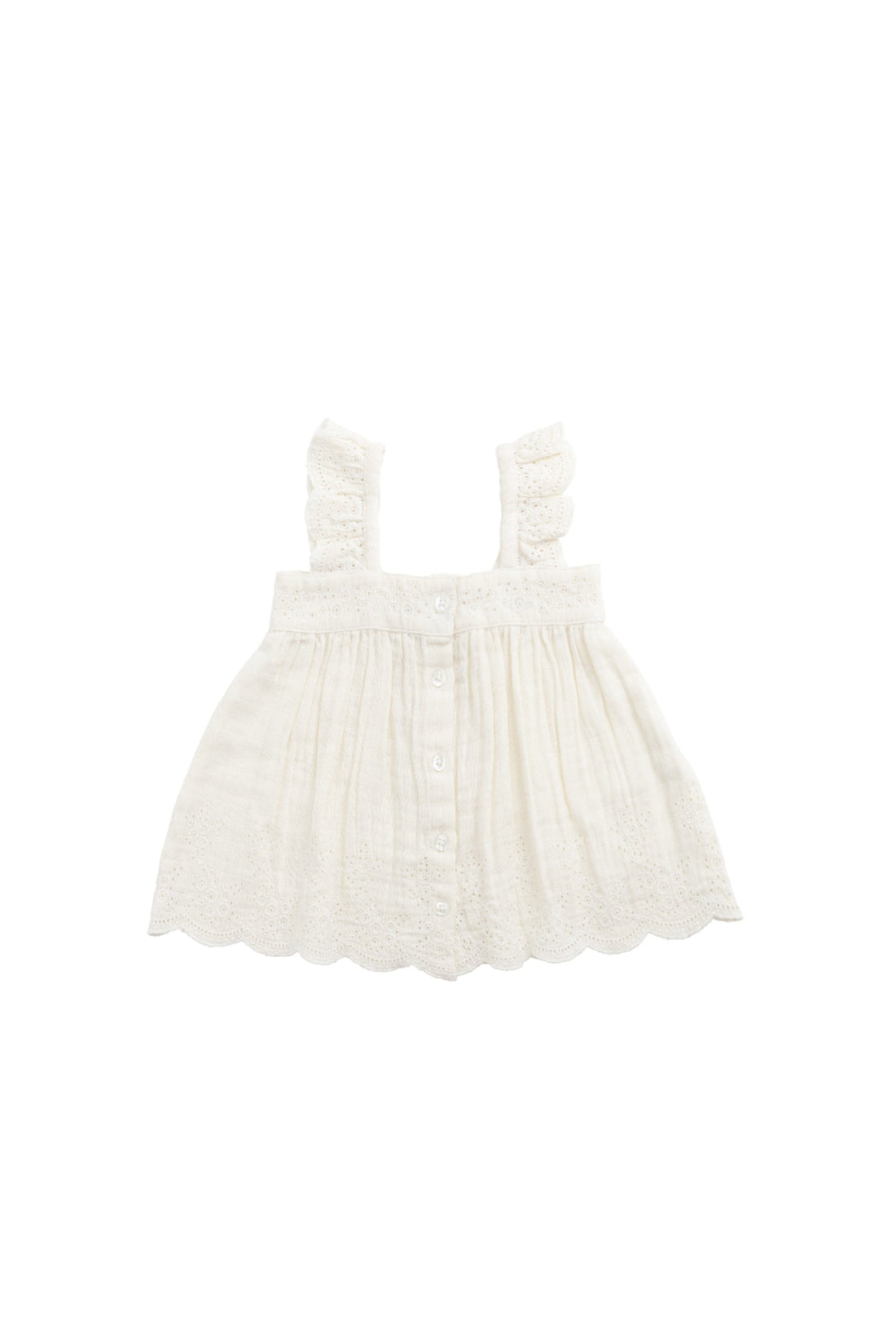 Organic Cotton Muslin Anja Top - Parchment Childrens Top from Jamie Kay USA