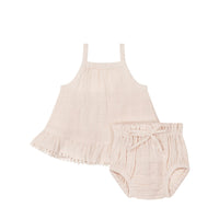 Organic Cotton Muslin Zoe Set - Ballet Pink Childrens Set from Jamie Kay USA