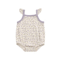 Organic Cotton Prarie Playsuit - Blueberry Field Raindrops Childrens Playsuit from Jamie Kay USA