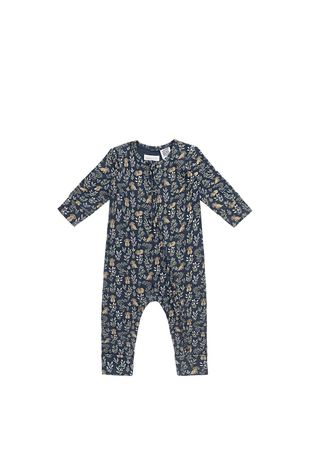 Organic Cotton Reese Zip Onepiece - Charlies Backyard Navy Childrens Onepiece from Jamie Kay USA