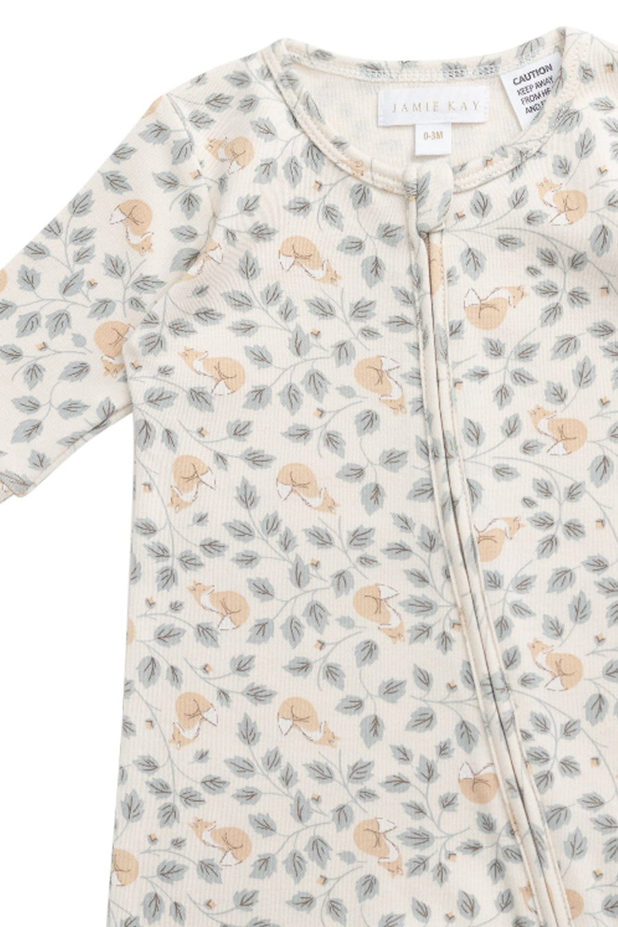 Organic Cotton Reese Zip Onepiece - Freddie Fox Childrens Pyjama from Jamie Kay USA