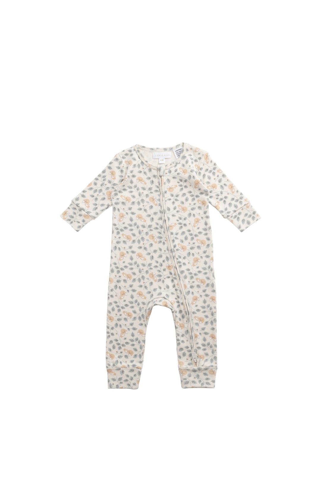 Organic Cotton Reese Zip Onepiece - Freddie Fox Childrens Pyjama from Jamie Kay USA