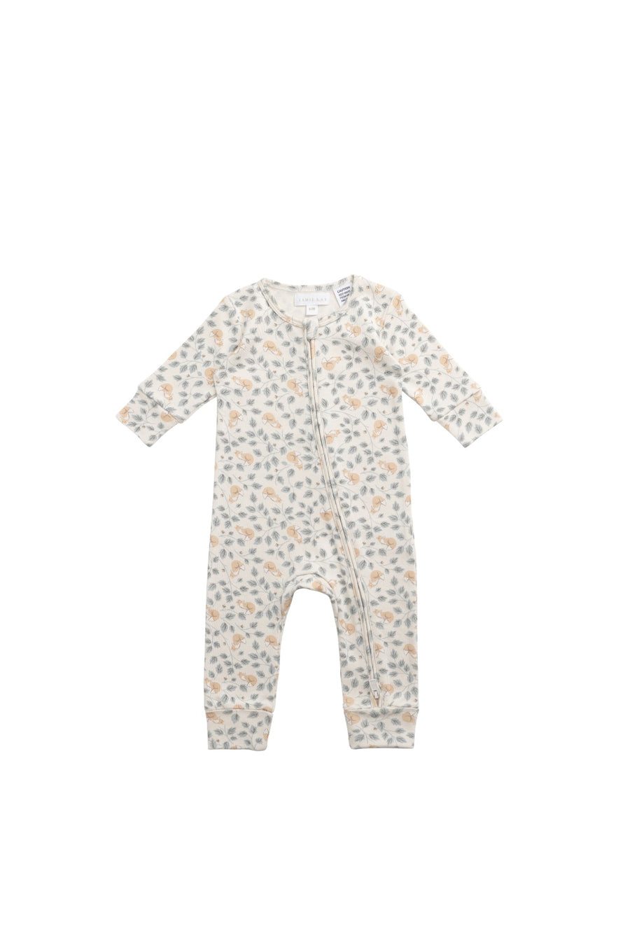 Organic Cotton Reese Zip Onepiece - Freddie Fox Childrens Pyjama from Jamie Kay USA