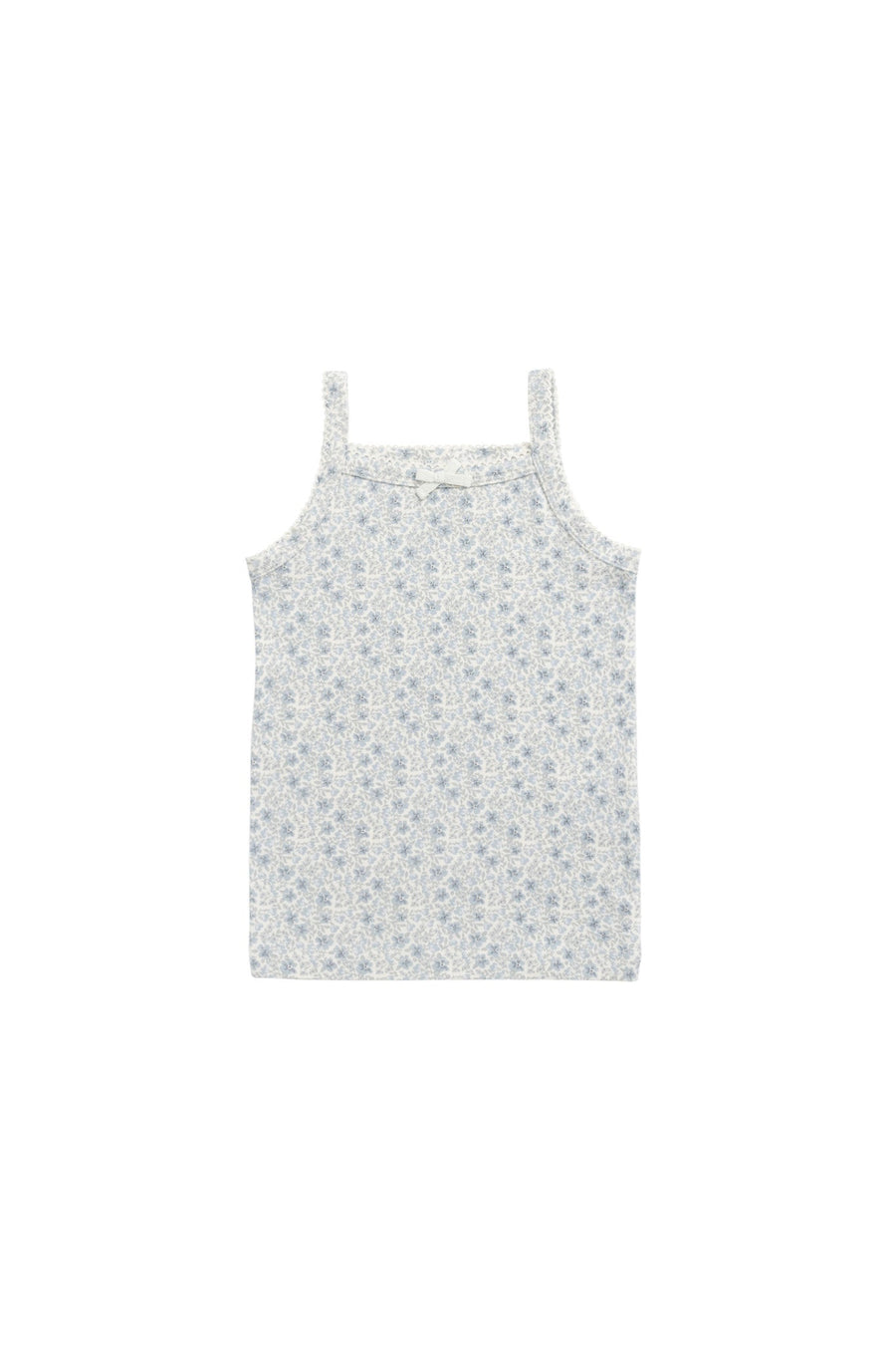 Organic Cotton Singlet - Claudette Pearl Blue Childrens Singlet from Jamie Kay USA