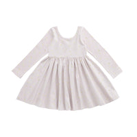 Organic Cotton Tallulah Dress - Simple Flowers Lilac Childrens Dress from Jamie Kay USA