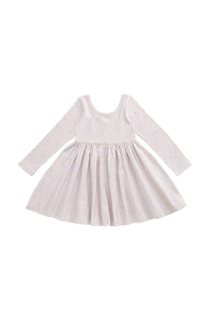 Organic Cotton Tallulah Dress - Simple Flowers Lilac Childrens Dress from Jamie Kay USA