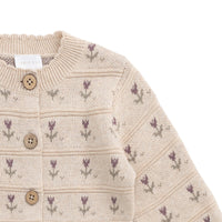 Penny Knitted Cardigan - Penny Flower Jacquard Childrens Cardigan from Jamie Kay USA