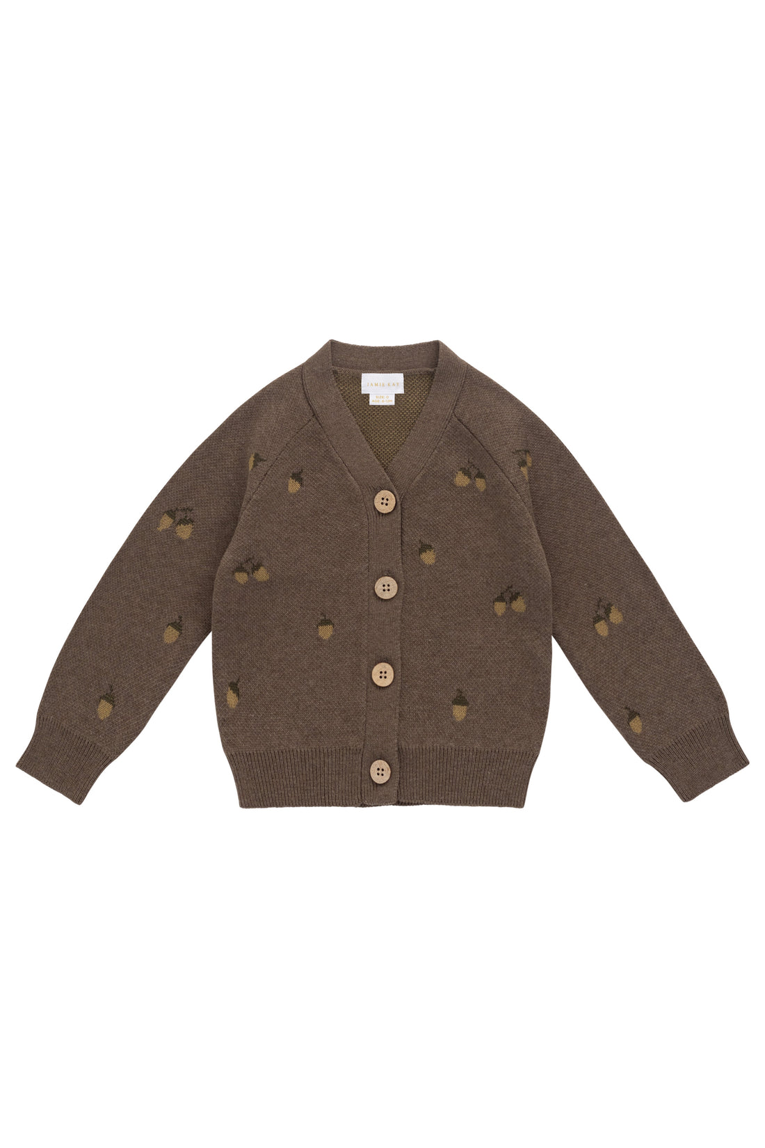 Easton Cardigan - Forest Acorns Toasted Marle Childrens Cardigan from Jamie Kay USA
