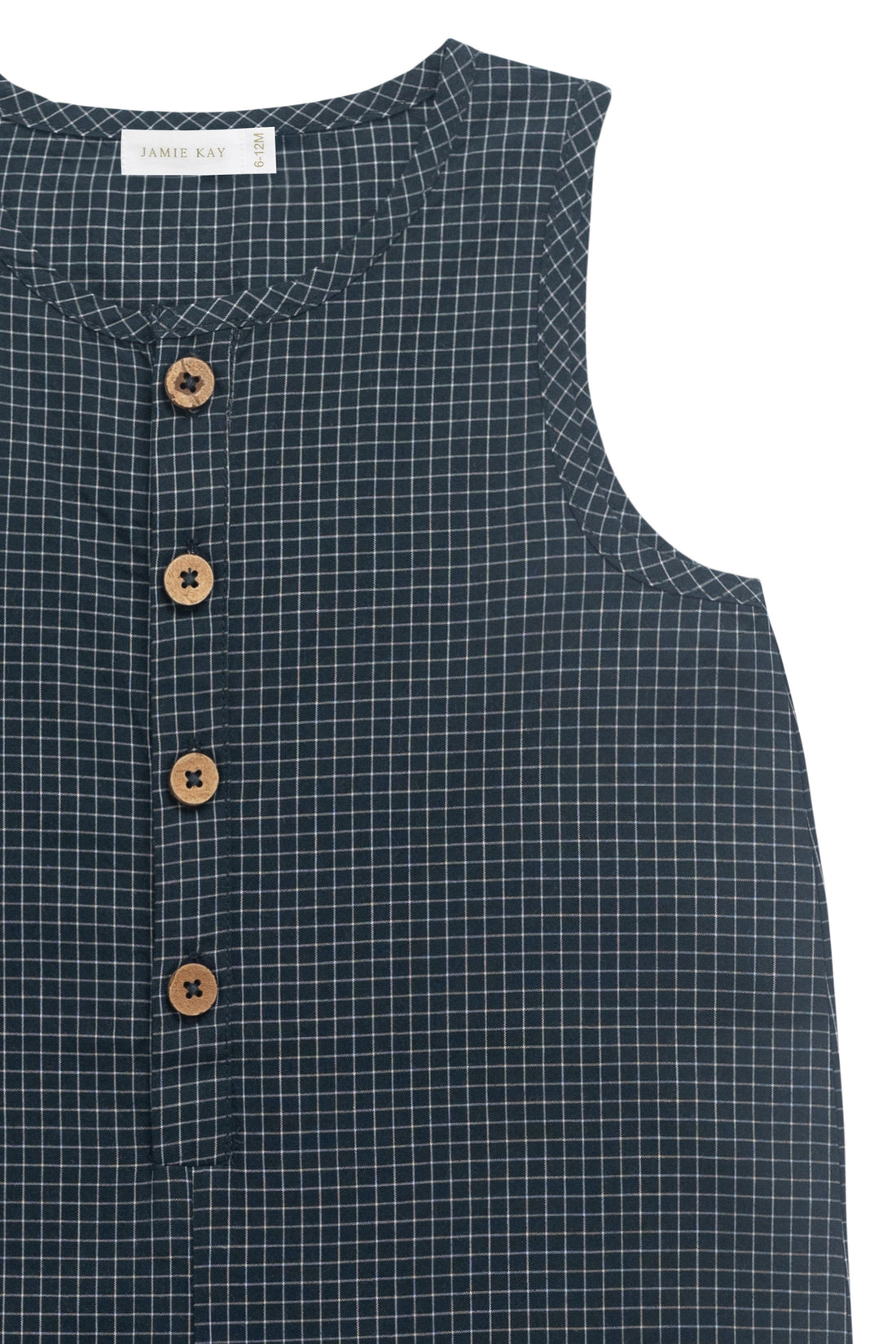 Organic Cotton Milo Jumpsuit - Forest Grid Childrens Jumpsuit from Jamie Kay USA