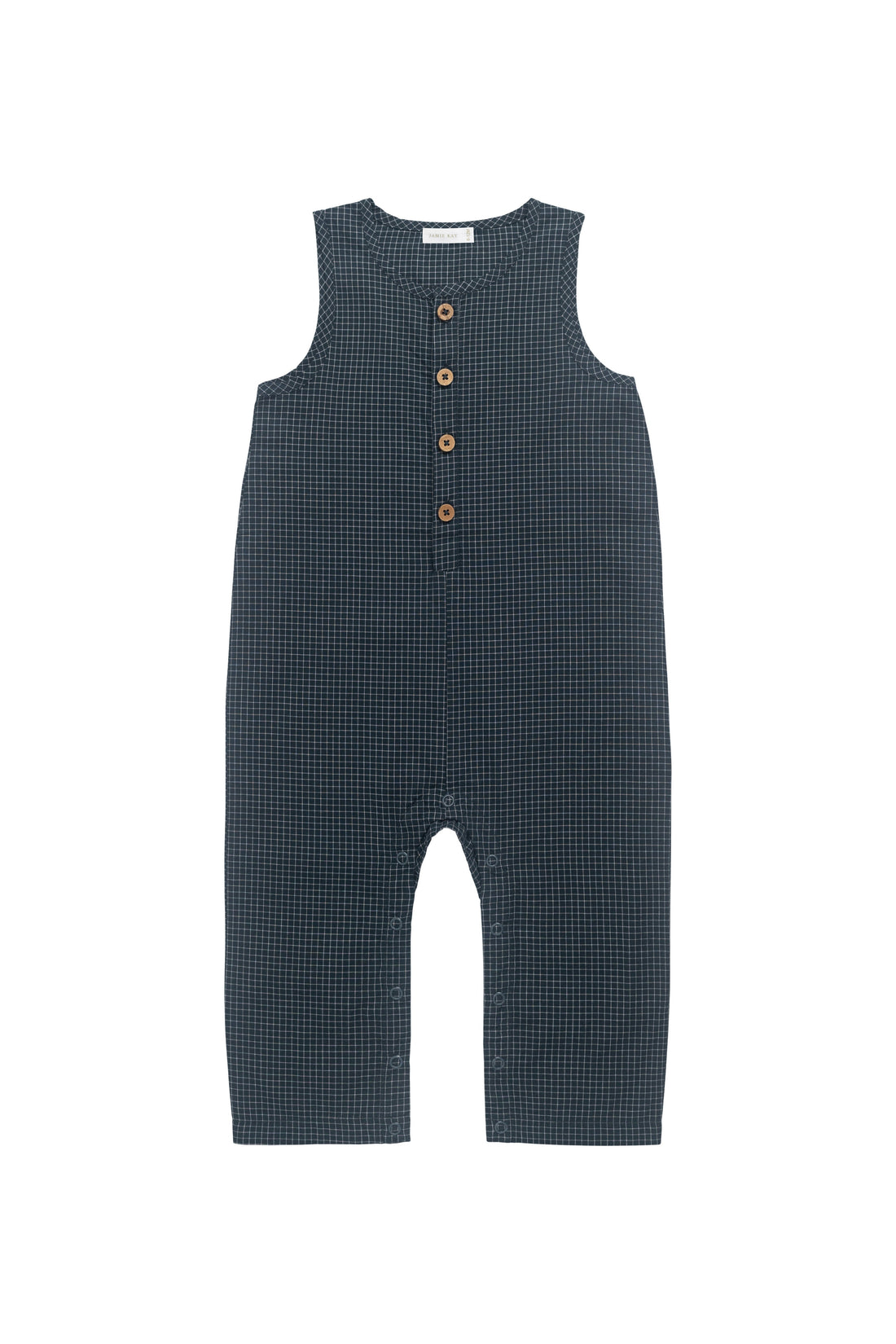 Organic Cotton Milo Jumpsuit - Forest Grid Childrens Jumpsuit from Jamie Kay USA