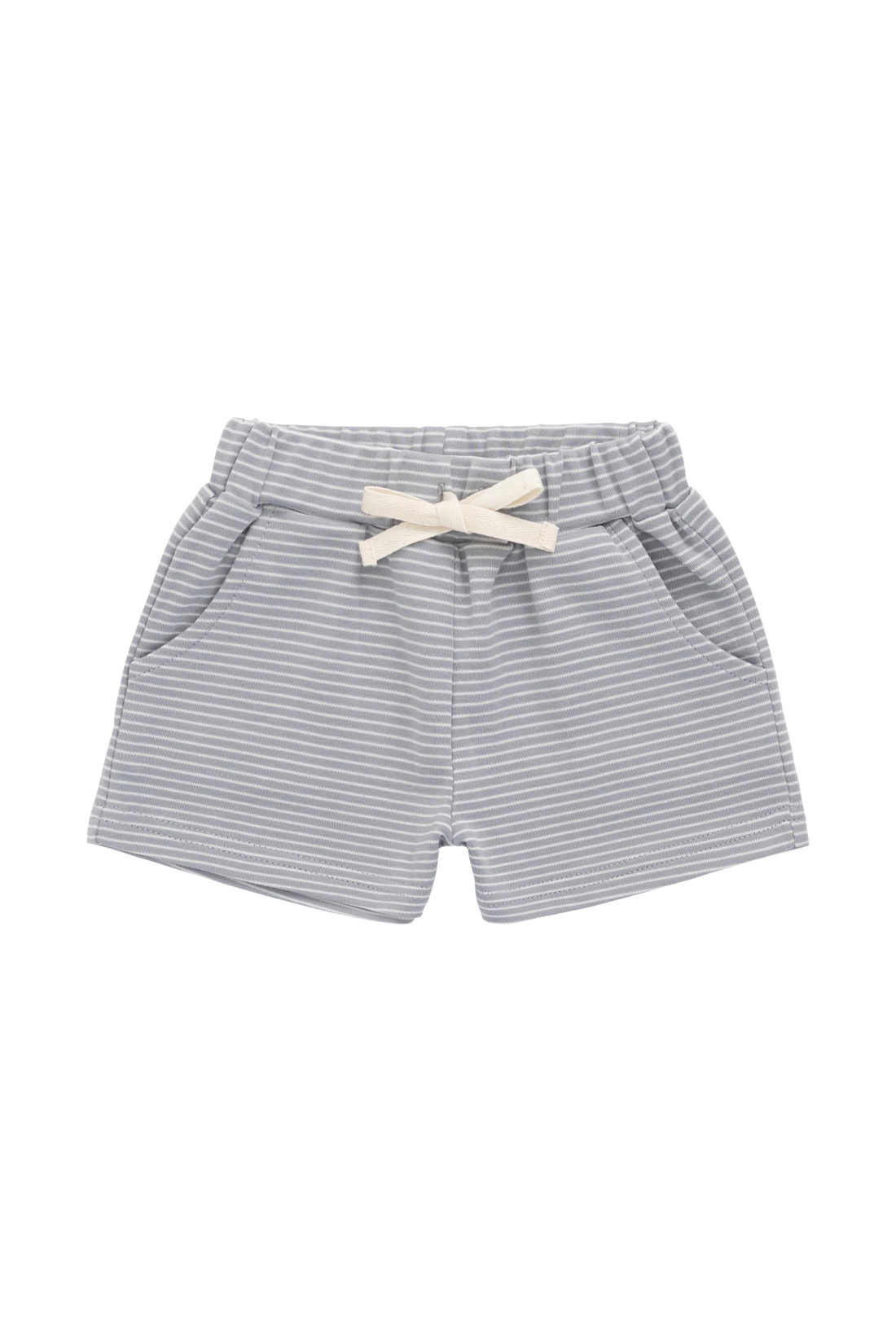 Pima Cotton Wesley Short - Fine Stripe Missouri/Parchment Childrens Shorts from Jamie Kay USA