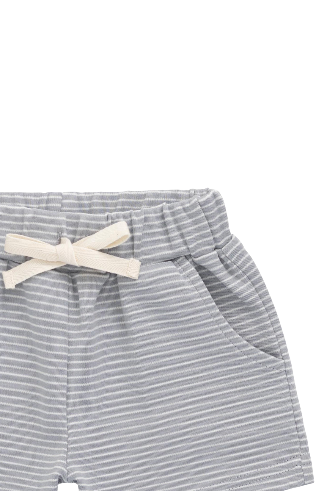 Pima Cotton Wesley Short - Fine Stripe Missouri/Parchment Childrens Shorts from Jamie Kay USA