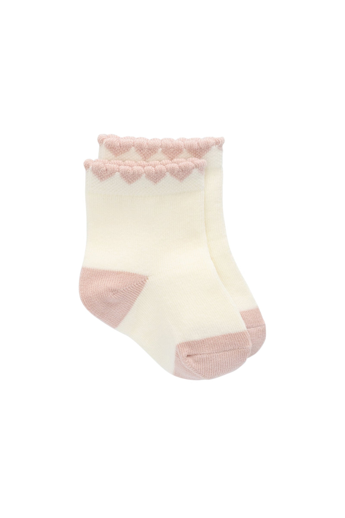 Amour Sock - Parchment/Shell Pink Childrens Sock from Jamie Kay USA