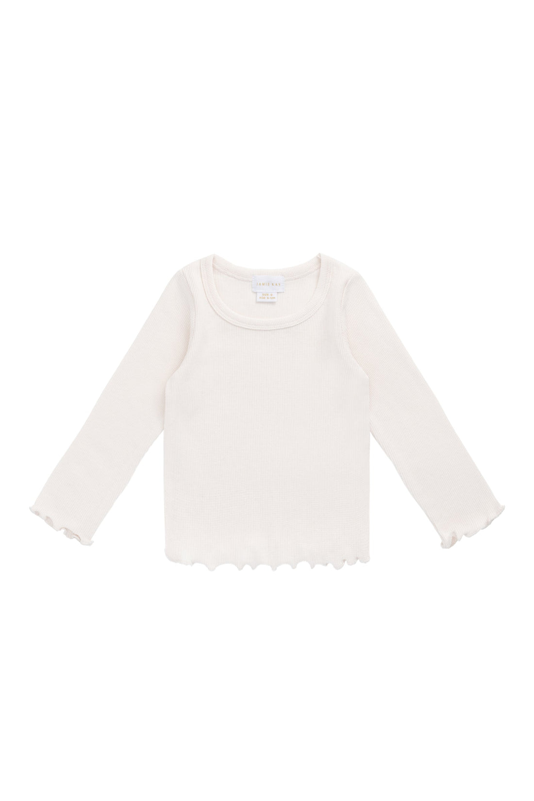 Cotton Fine Rib Agathe Top - Blushed Rose Childrens Top from Jamie Kay USA