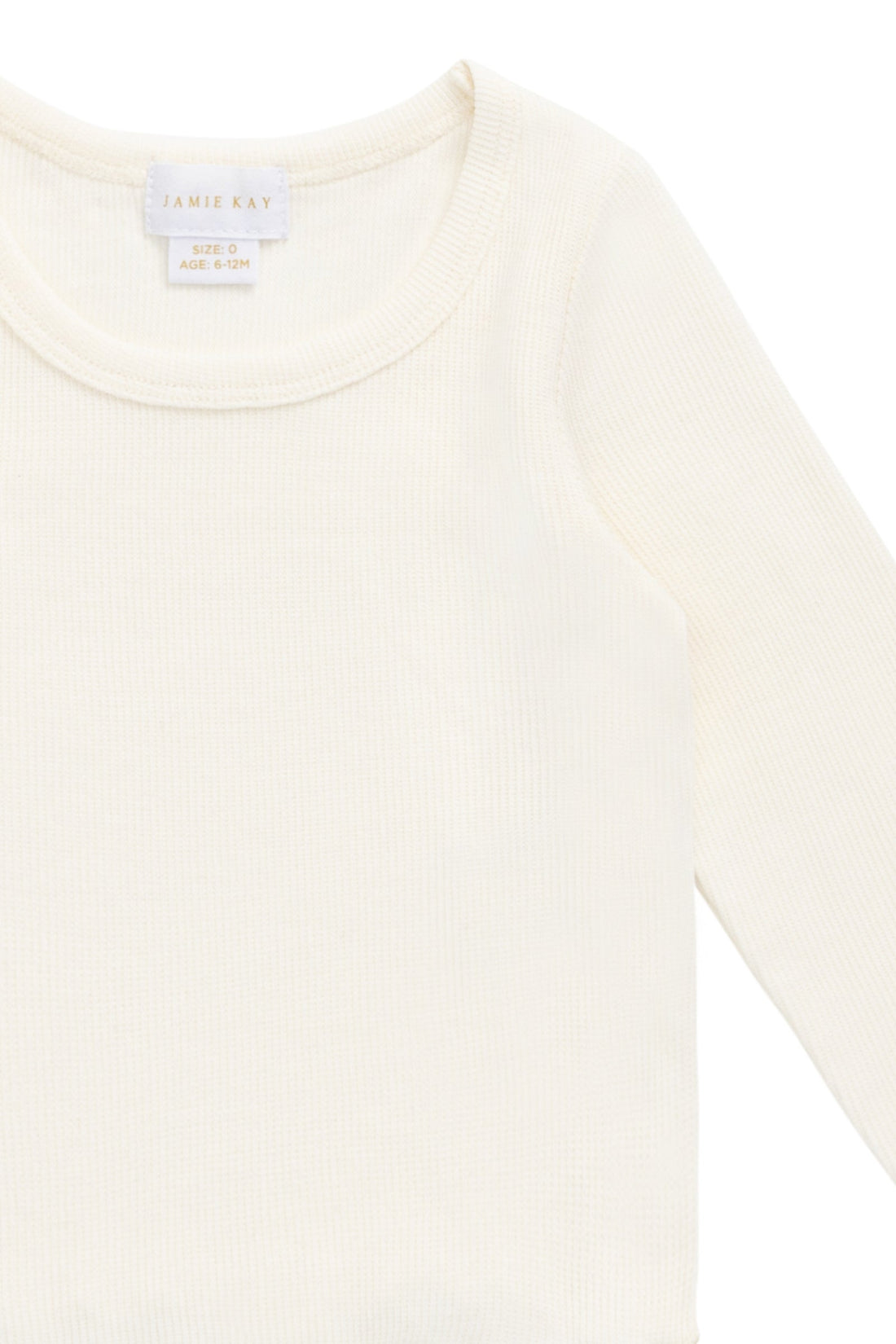 Cotton Fine Rib Agathe Top - Parchment Childrens Top from Jamie Kay USA