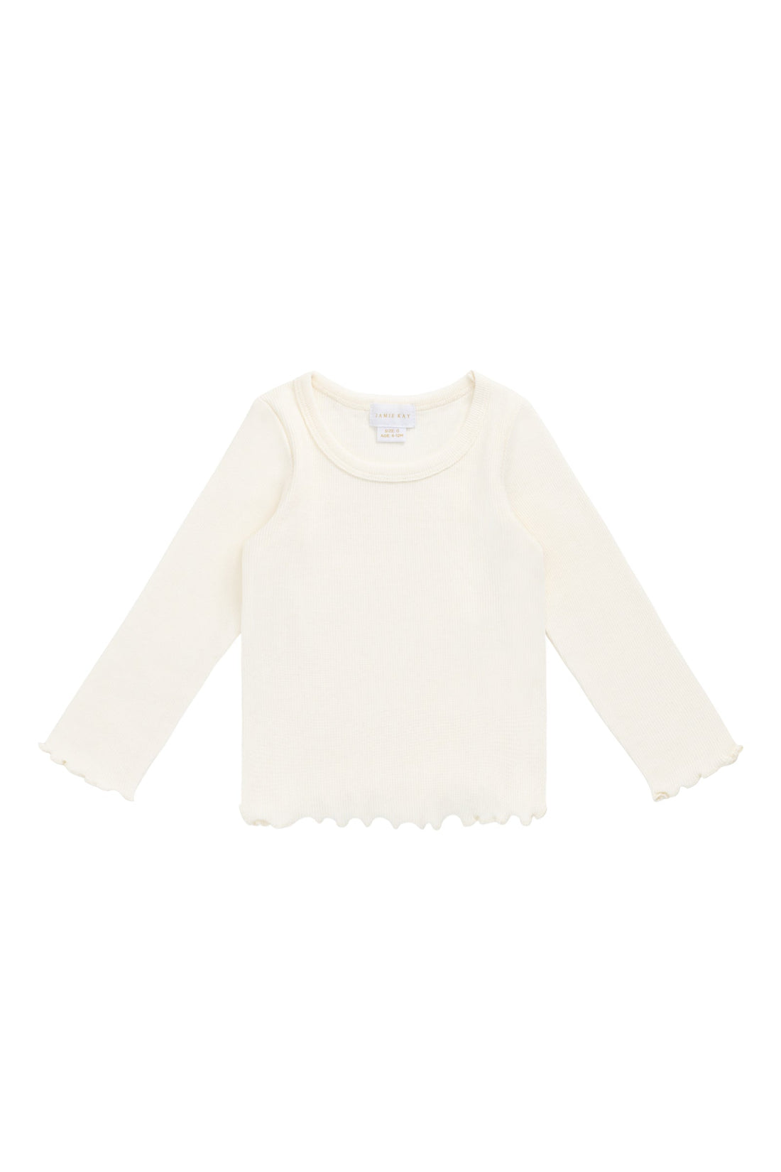 Cotton Fine Rib Agathe Top - Parchment Childrens Top from Jamie Kay USA
