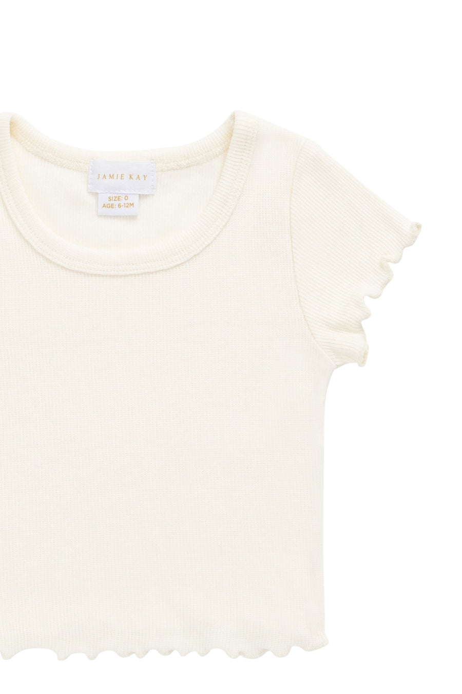 Cotton Fine Rib Ines Top - Parchment Childrens Top from Jamie Kay USA