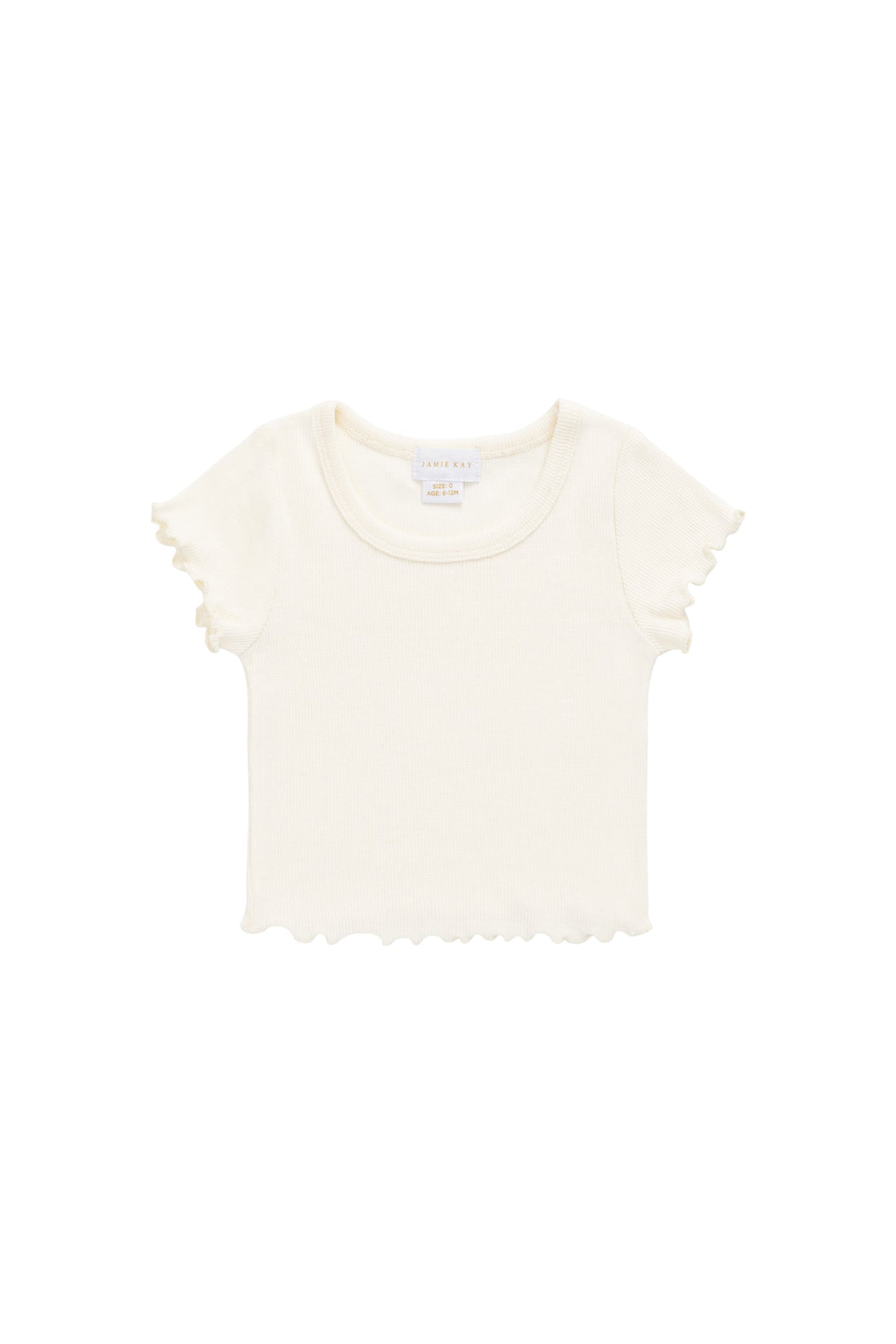 Cotton Fine Rib Ines Top - Parchment Childrens Top from Jamie Kay USA