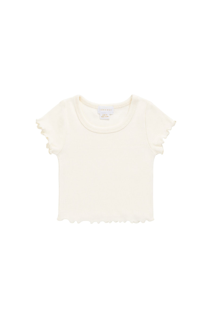 Cotton Fine Rib Ines Top - Parchment Childrens Top from Jamie Kay USA