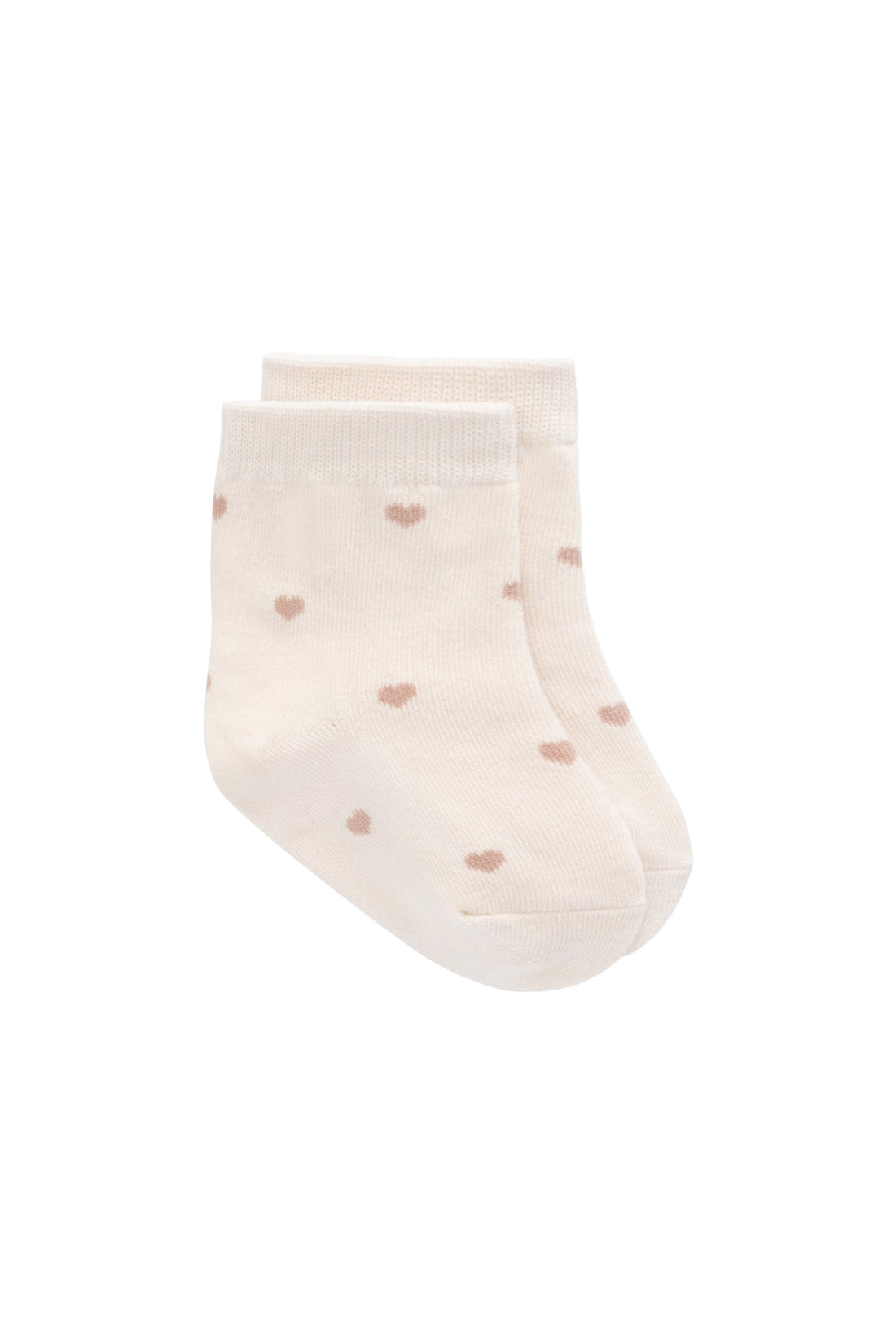 Harlow Sock - Petite Heart Jacquard - Bridal Blush Childrens Sock from Jamie Kay USA